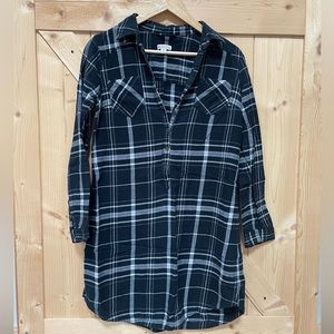 Merona Black Flannel Shirt Dress | Medium